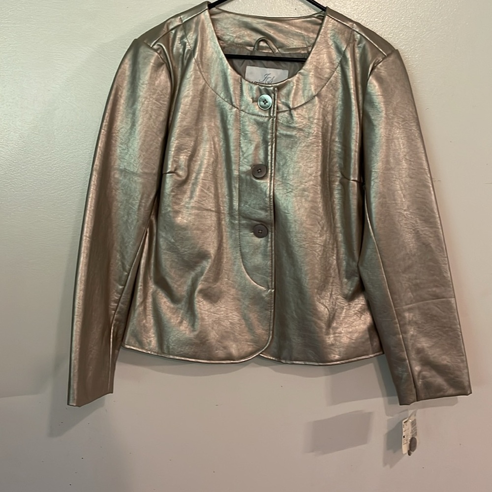 Jaclyn Smith Ladies Silver Jacket NEW Size L Vintage Classic for all occasions - Picture 1 of 6